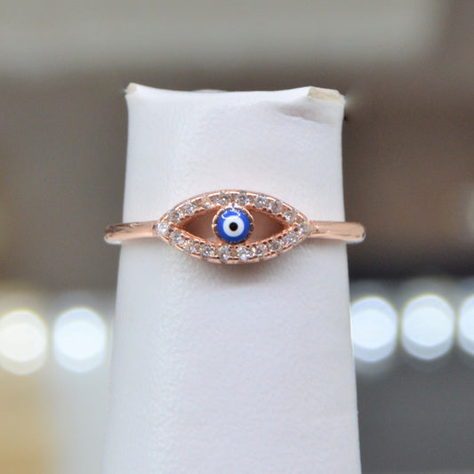 Anillo ojo turco azul plata